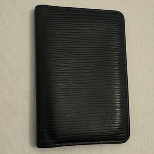 Louis Vuitton, Black Epi Textured Leather Pocket Organizer/Card Case, Vintage